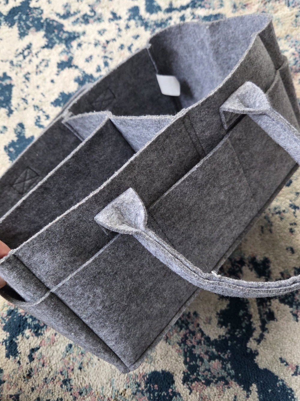 Gray Felt Diaper Caddy/Tote